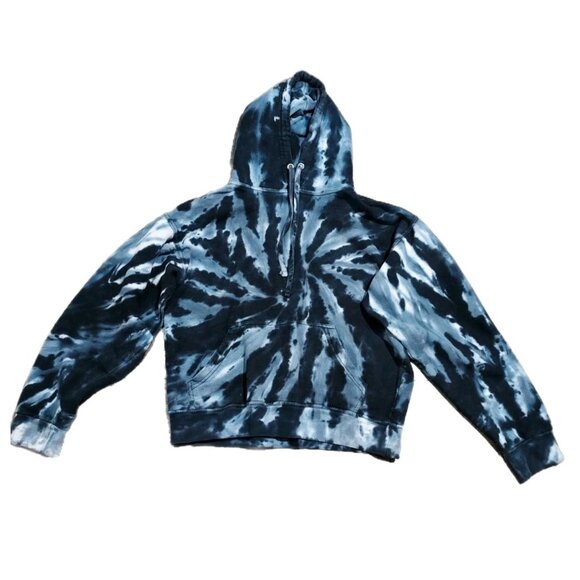 Jon Lauren Tops - Tie Dye Jon Lauren Hoodie Sweatshirt Pullover Gray White Black Kangaroo Pocket M